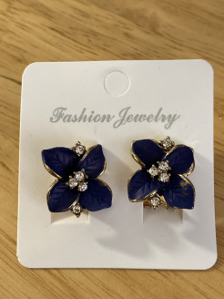 Fleur navy blue earrings