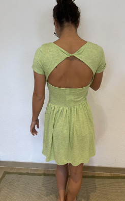 Fitted green dress, halter