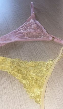 Two small lace thongs