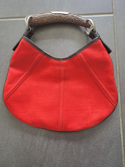 Yves Saint Laurent Tasche aus rotem Baumwoll-Canvas