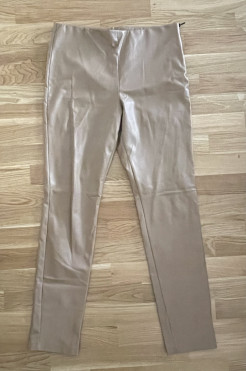 Pantalon beige en simili cuir