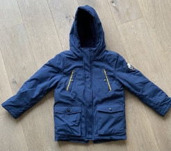 Double winter jacket (navy blue + yellow down jacket)
