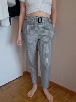 Houndstooth pattern trousers