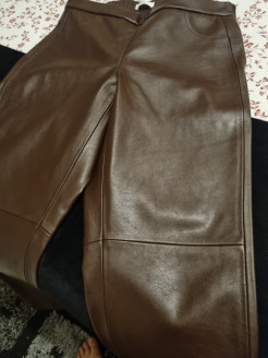 Semi-leather trousers