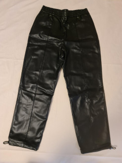 Pantalon en simili-cuir noir Neuf Zara
