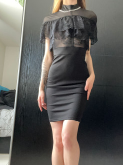 Black mesh and lace dress S/M