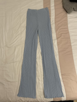 Pantalon évasé bleu Pull&bear