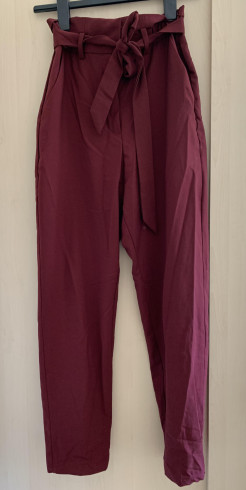 Burgundy high-waisted trousers
