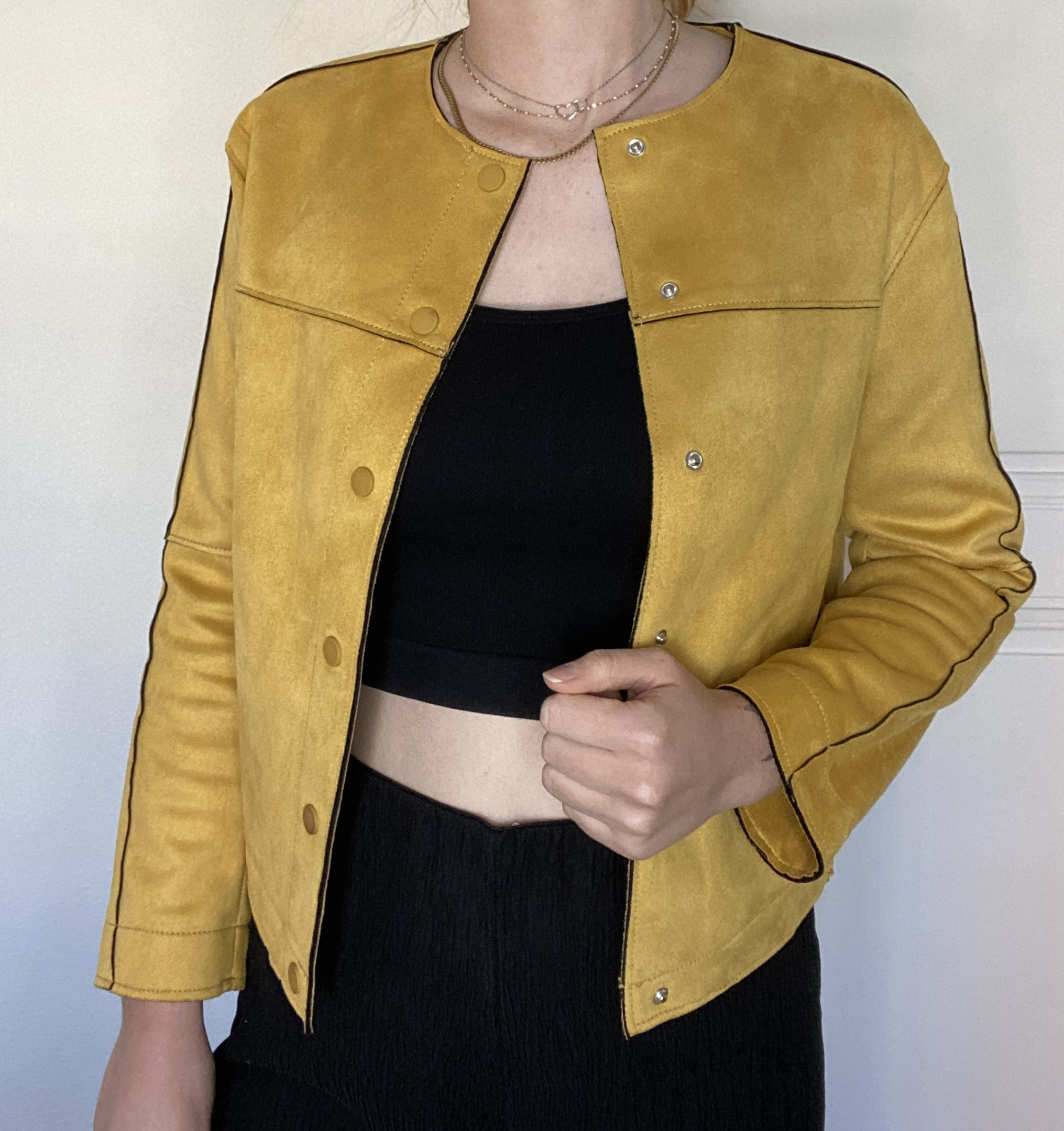 Yellow sale suedette jacket