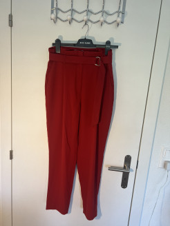 Red flowing trousers