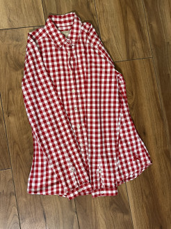Red and white checkered shirt