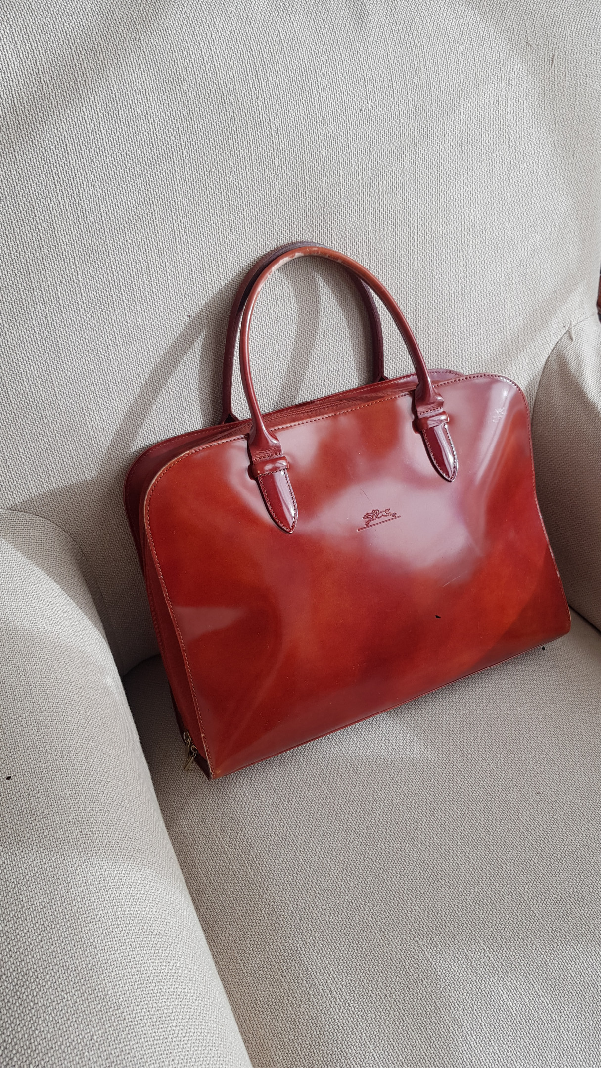 Vintage patent leather satchel / handbag LONGCHAMP