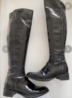 Patent leather thigh-high boots - size 37
