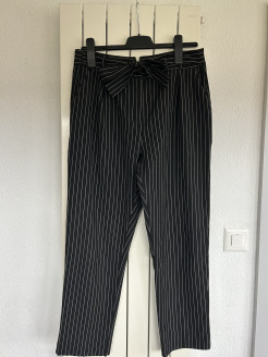Black striped trousers - size 42