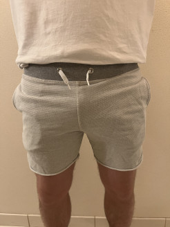 Men's grey and white shorts