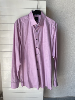 chemise olymp, level 5, rose à points
