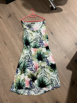 Tropical print short dress