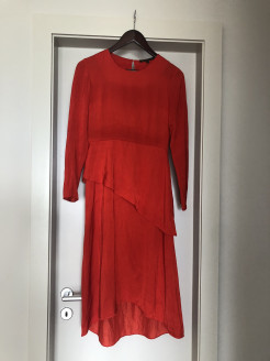 Robe longue rouge/corail maje