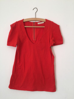 Red top with S neckline