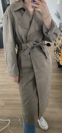 Suedette trench coat