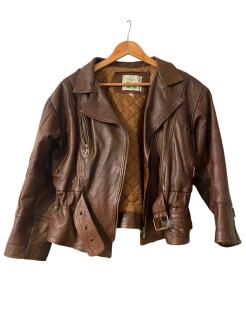 Veste en cuir marron