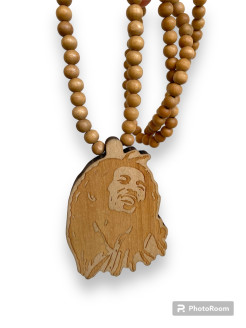 Bob Marley wooden necklace (rasta)