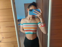 Colourful short top