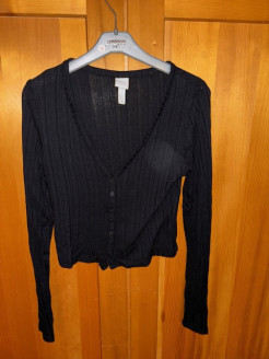 Crop Pullover zu schwarz - S