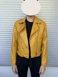 Mustard yellow leather jacket