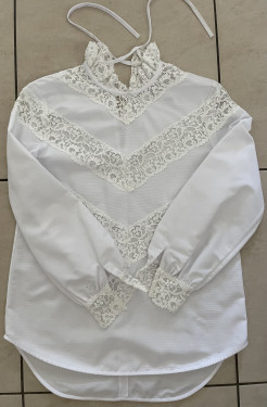 SANDRO- White blouse with lace