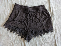 Black shorts with lace