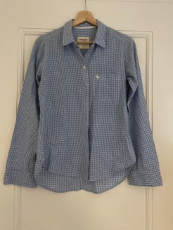 Abercombie blue and white check shirt