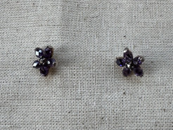 Purple Swarovski stud earrings