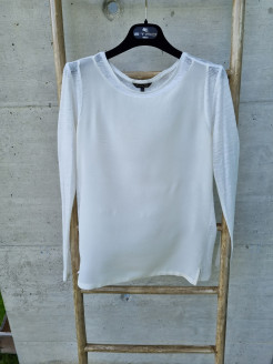 Long-sleeved silk and linen top by Massimo Dutti