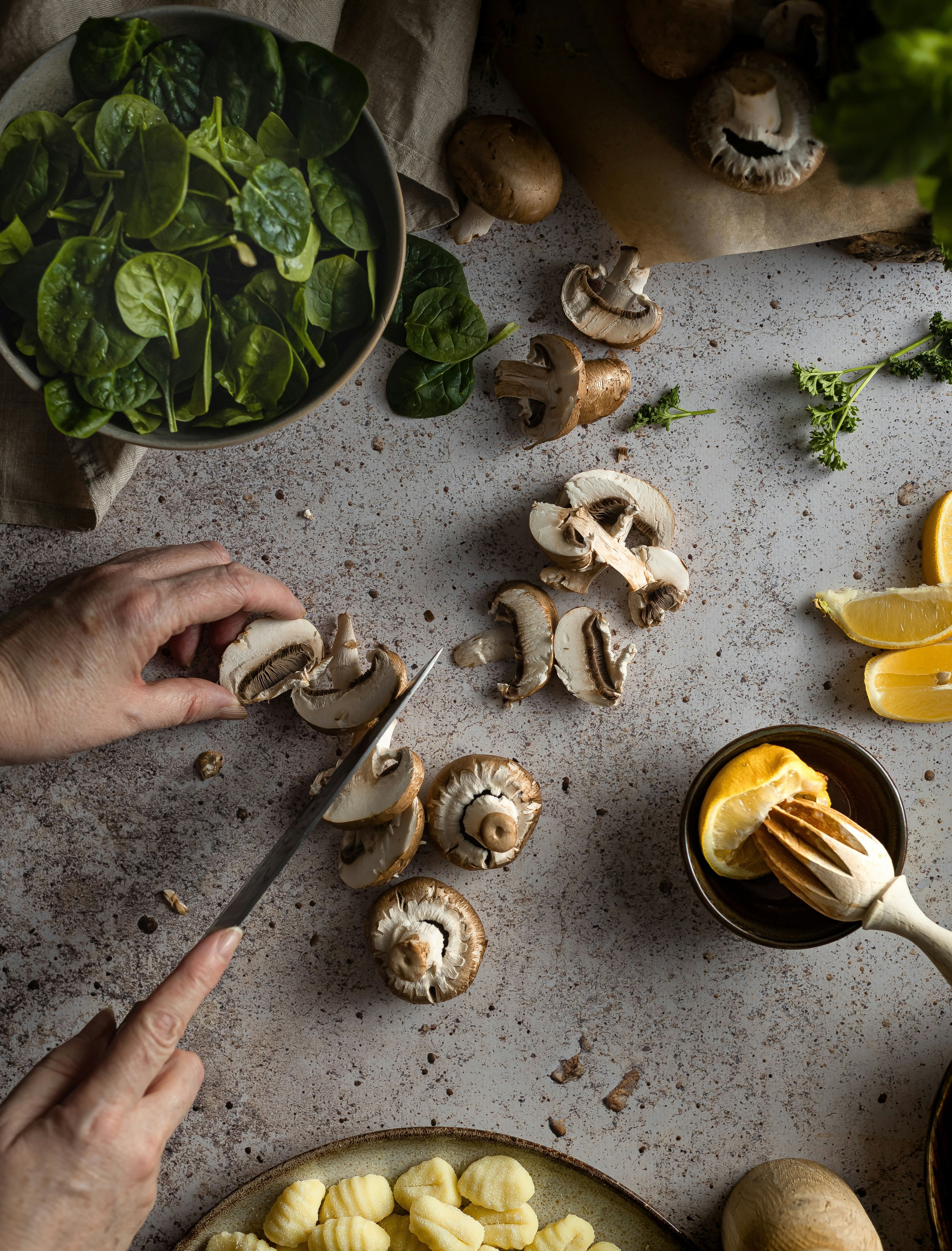 one pot orzo, champignons, épinards