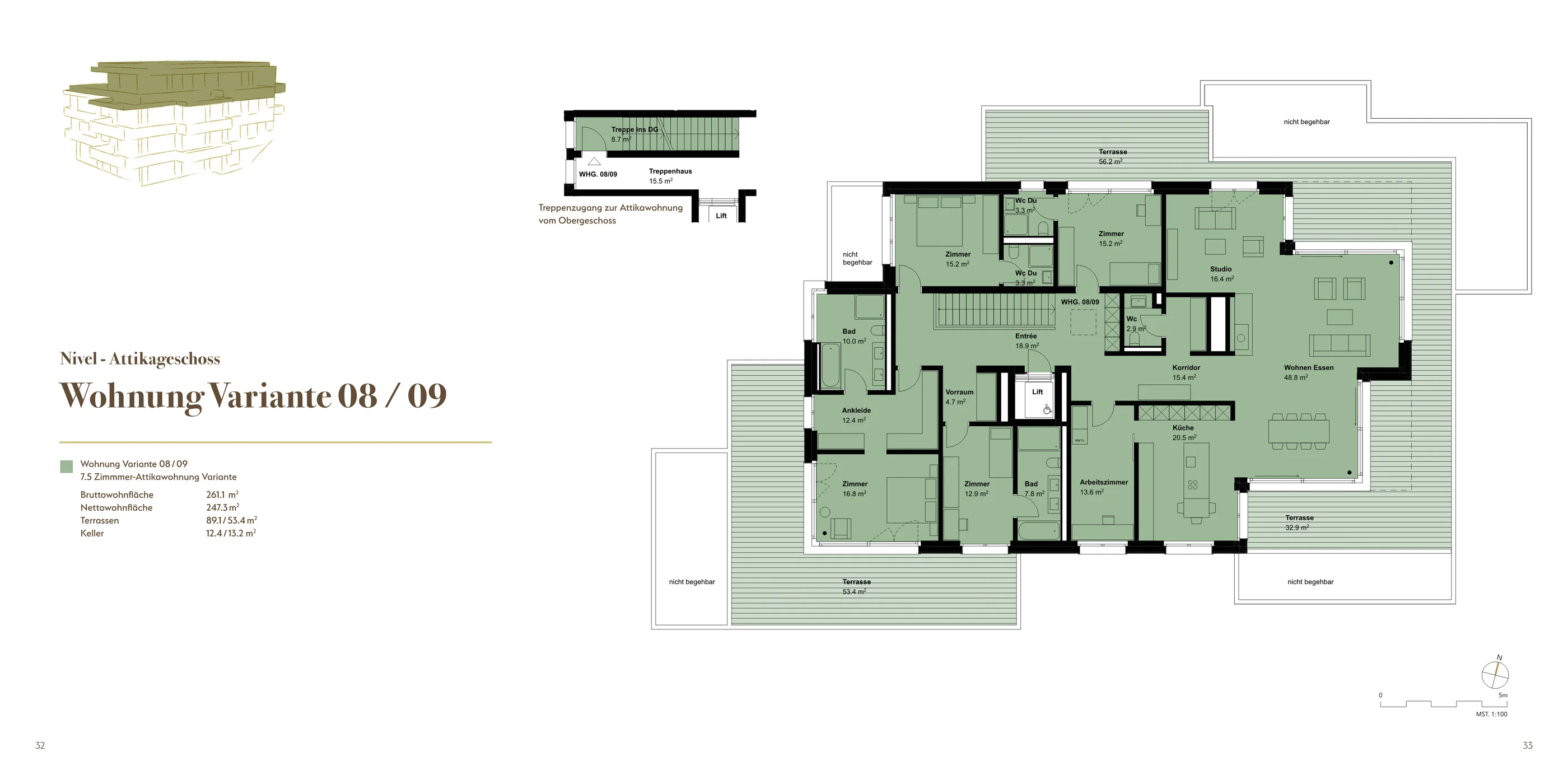 Wohnung Variante 08 / 09 – 7.5 Zimmer-Attikawohnung Variante