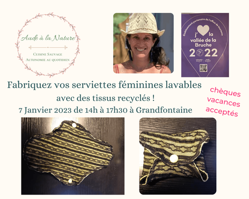 Atelier fabrication de serviettes féminines lavables en tissus recyclés