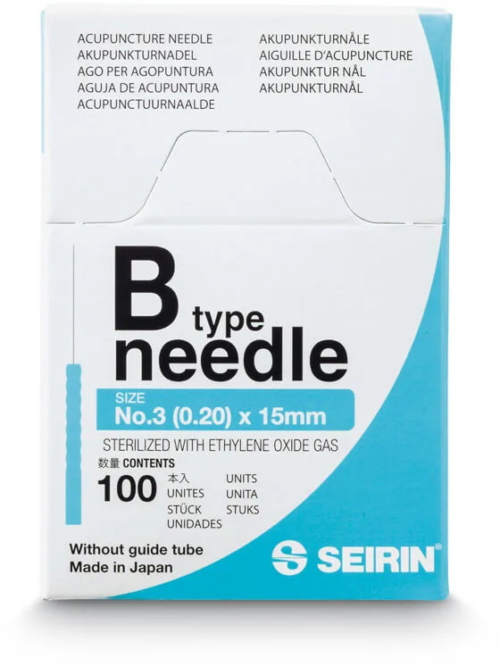 Seirin Akupunkturnadel B-Typ - ohne Führungsrohr, 0.20, 15 mm
