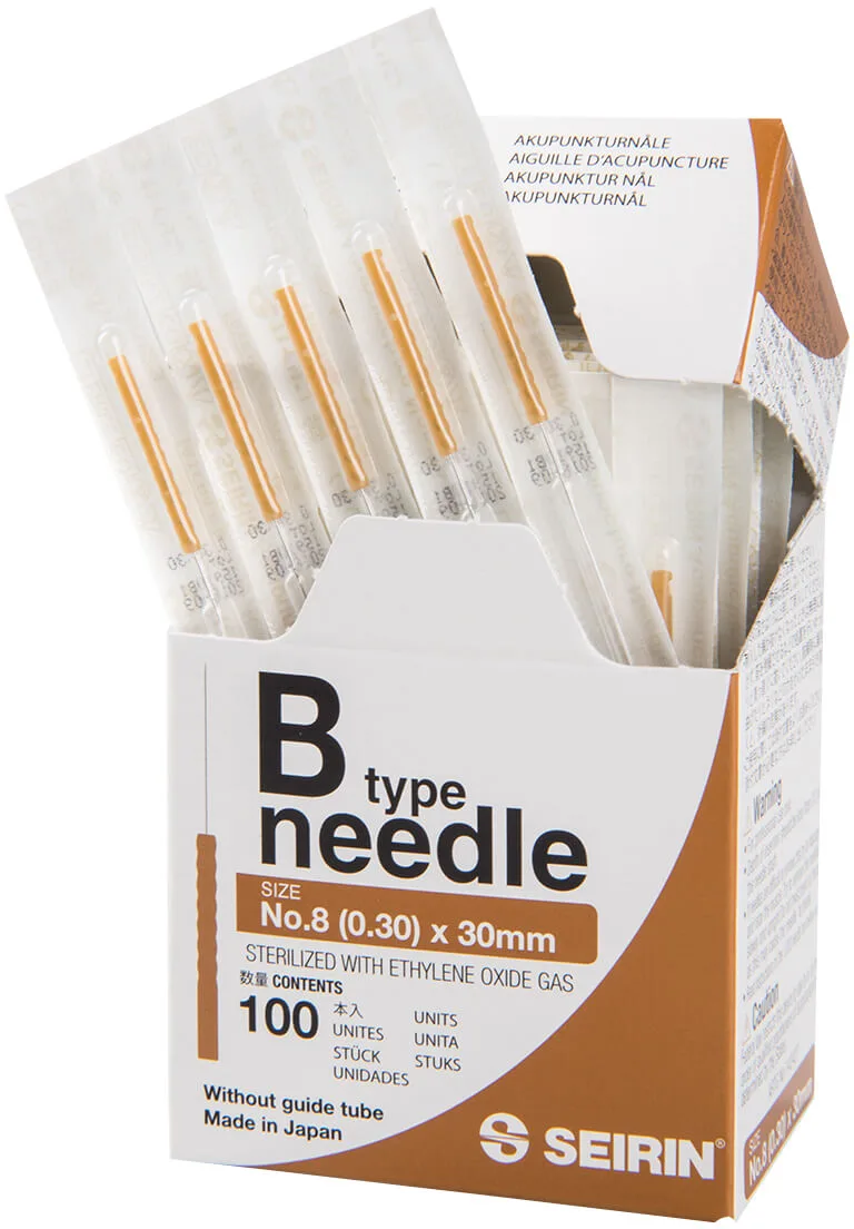 Seirin Akupunkturnadel B-Typ - ohne Führungsrohr, 0.30, 30 mm
