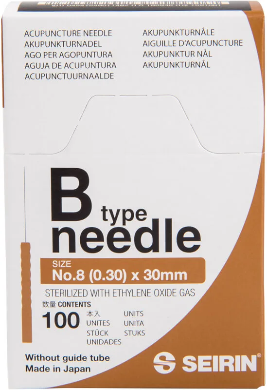 Seirin Akupunkturnadel B-Typ - ohne Führungsrohr, 0.30, 30 mm