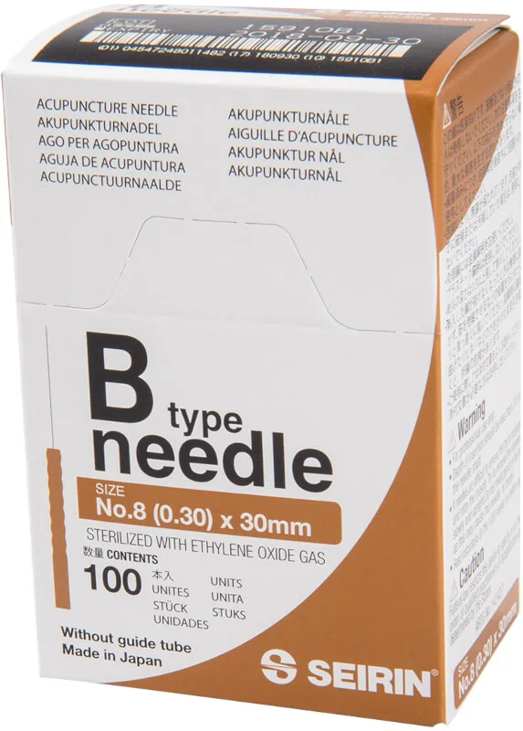 Seirin Akupunkturnadel B-Typ - ohne Führungsrohr, 0.30, 30 mm