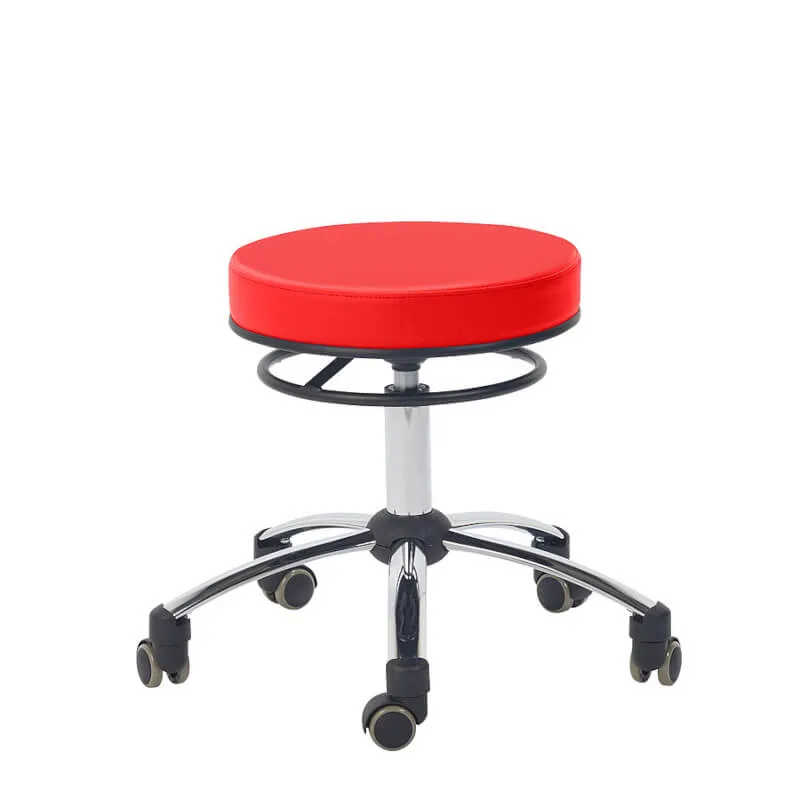Teqler Rollhocker mit Ringauslöser - rot