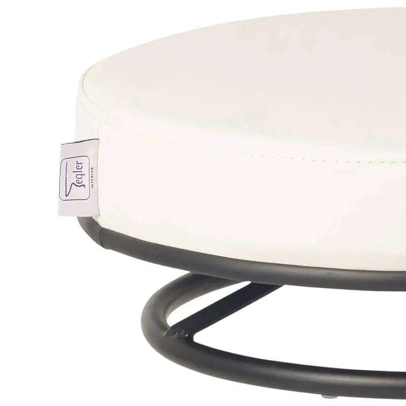 Teqler Rollhocker mit Ringauslöser - weiss
