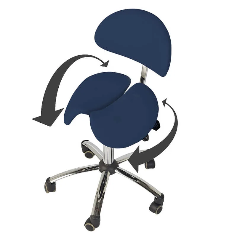 Teqler Sattelhocker mit Rückenlehne - blau
