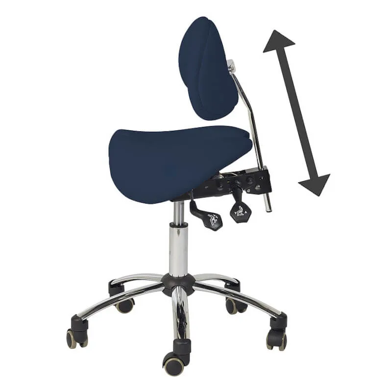 Teqler Sattelhocker mit Rückenlehne - blau