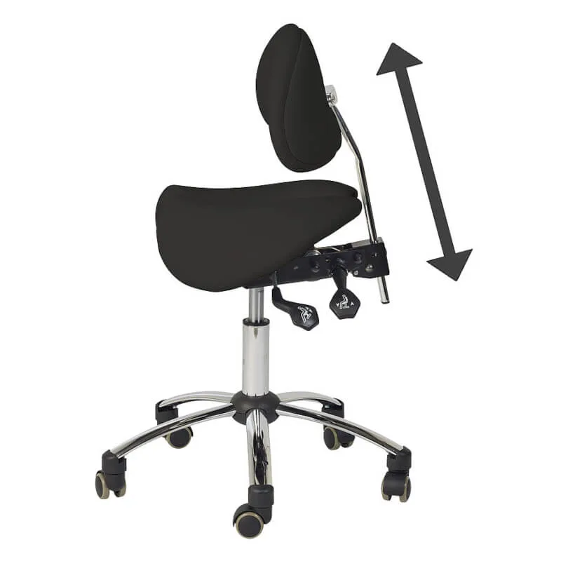 Teqler Sattelhocker mit Rückenlehne - schwarz