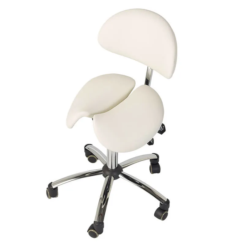 Teqler Sattelhocker mit Rückenlehne - weiss