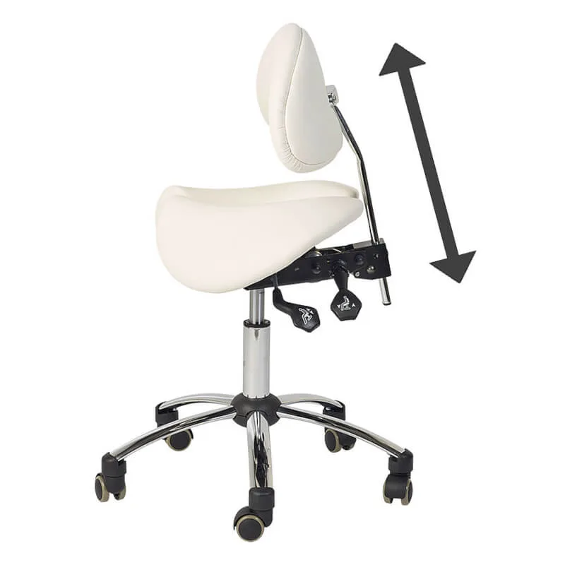 Teqler Sattelhocker mit Rückenlehne - weiss